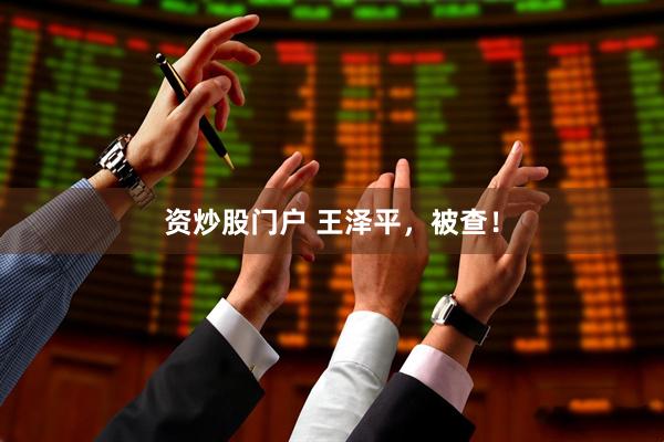 资炒股门户 王泽平，被查！